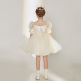 Lila Dress Flower Girl Short sleeve Chiffon Back