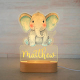 Elephant Lamp Personalized Night Light Custom Name Acrylic