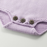 Baby Girl Mauve Gold Knit Romper