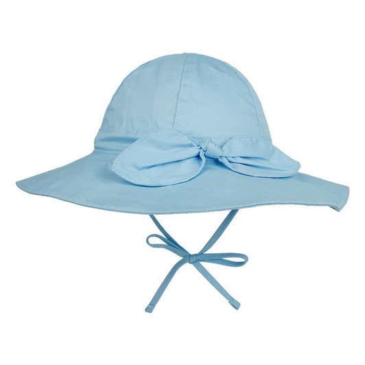 Generic Light Blue Bow Beach Big Brim Cap, a light blue wide-brim hat with a decorative bow, perfect for sun protection and stylish beachwear.