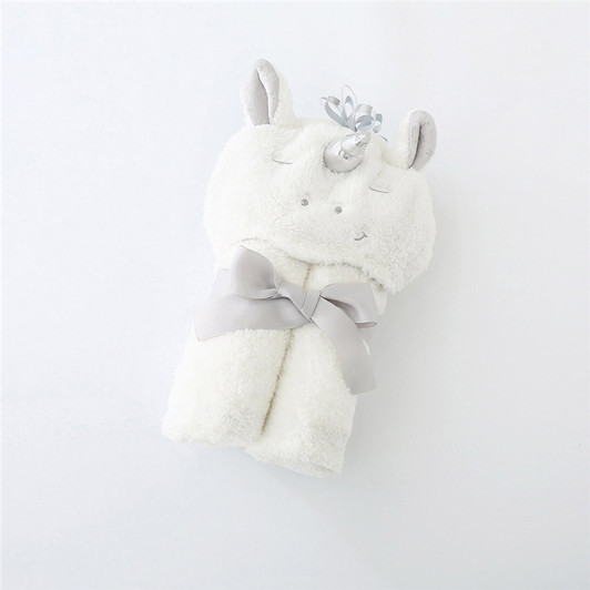 Baby White Unicorn Hooded Bathrobe