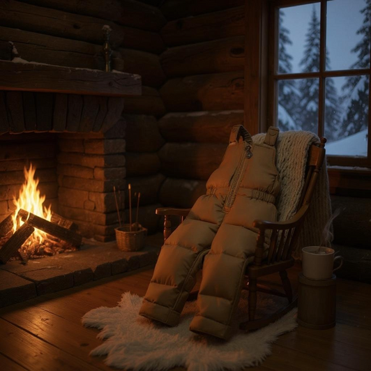 Caramel Brown Coat Duck Skin Down And Winter Pants Ski Suit Sets