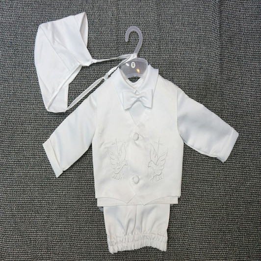 White Romper Suit Baby Boy Set Vest with Hat