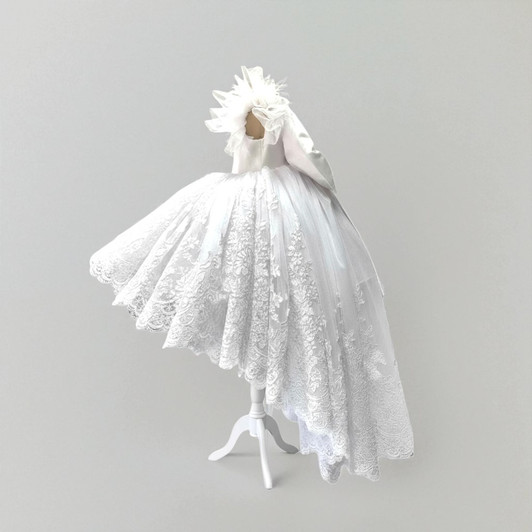 Sophia White Lace Christening Dress Image Side