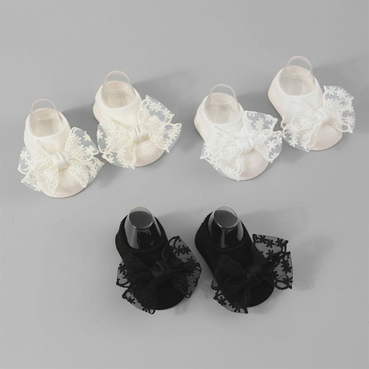 Lace Bow Knit Socks & Headband Set