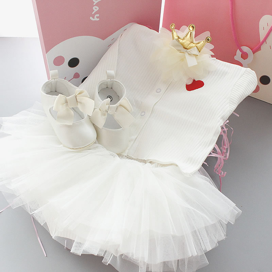 White Dress Baby gift box Set