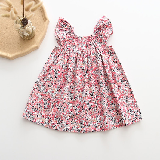 Blended Stuff Summer Dress For Baby Girl In Red Color