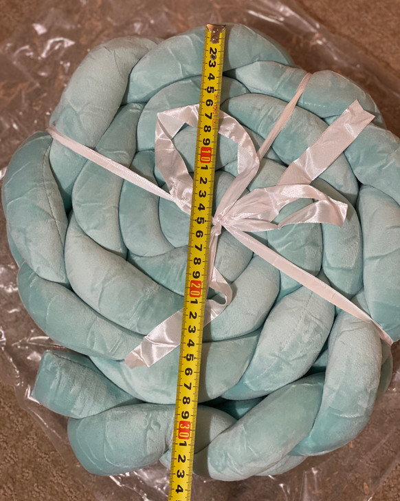 2M Grey White Green Baby Bumper Bed Braid Knot