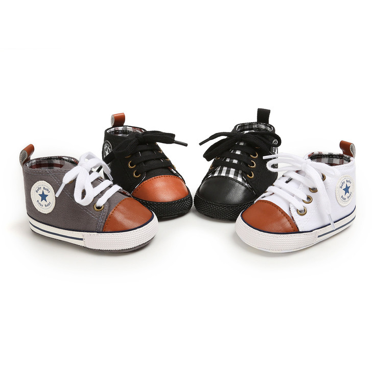 White Brown First Walkers Baby Shoes  Sneaker
