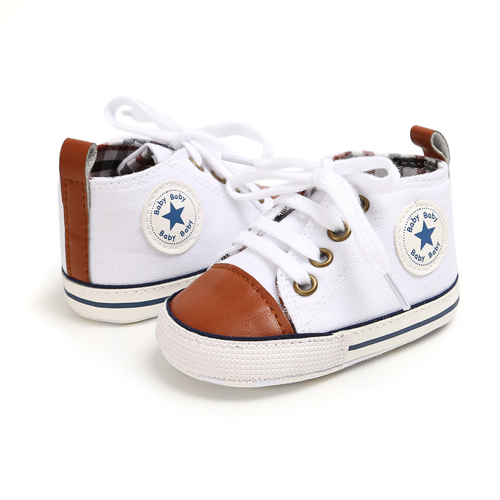 White Brown First Walkers Baby Shoes  Sneaker