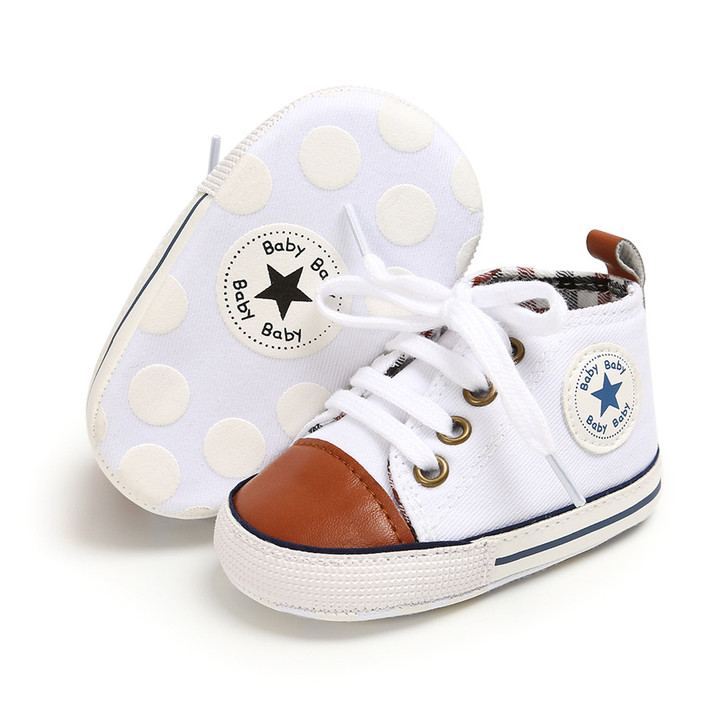 White Brown First Walkers Baby Shoes  Sneaker