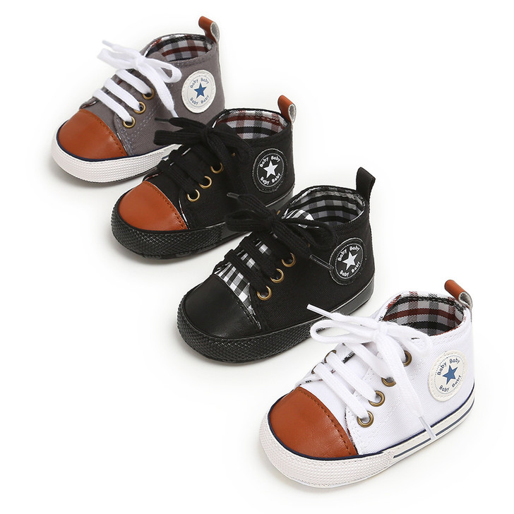 White Brown First Walkers Baby Shoes  Sneaker