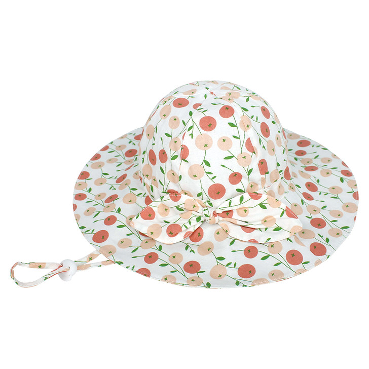 Floral Bow Baby Girl  Beach Big Brim Baby Cap