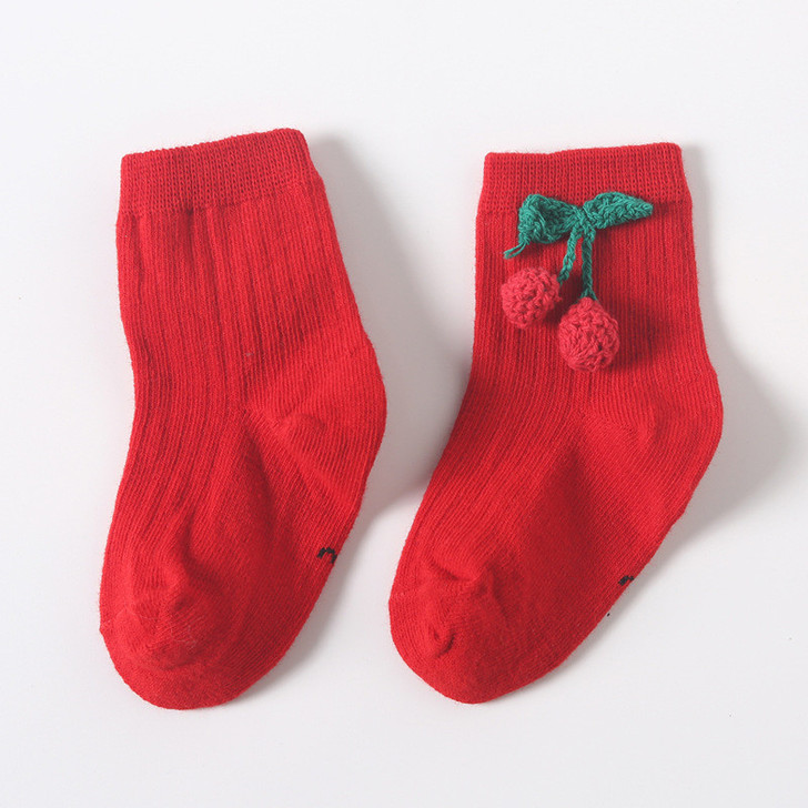 Red 3D Cherry fruit Socks