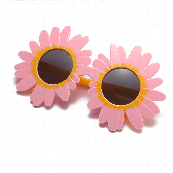 Pink Sun Flower Round Cute kids sunglasses