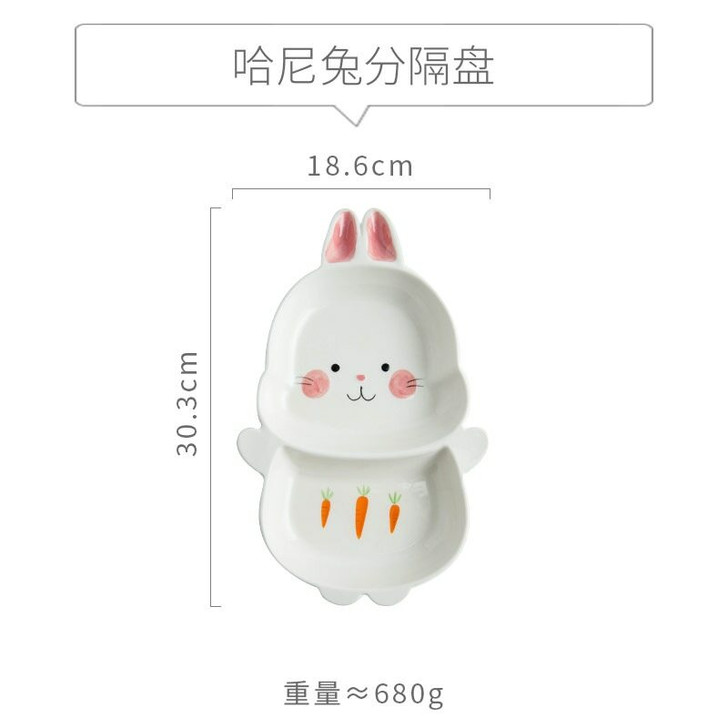 Cute Ceramic Porcelain Tableware Set Creative Cartoon for Kids