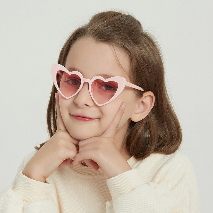 Pink Polarized Kids Heart Sunglasses