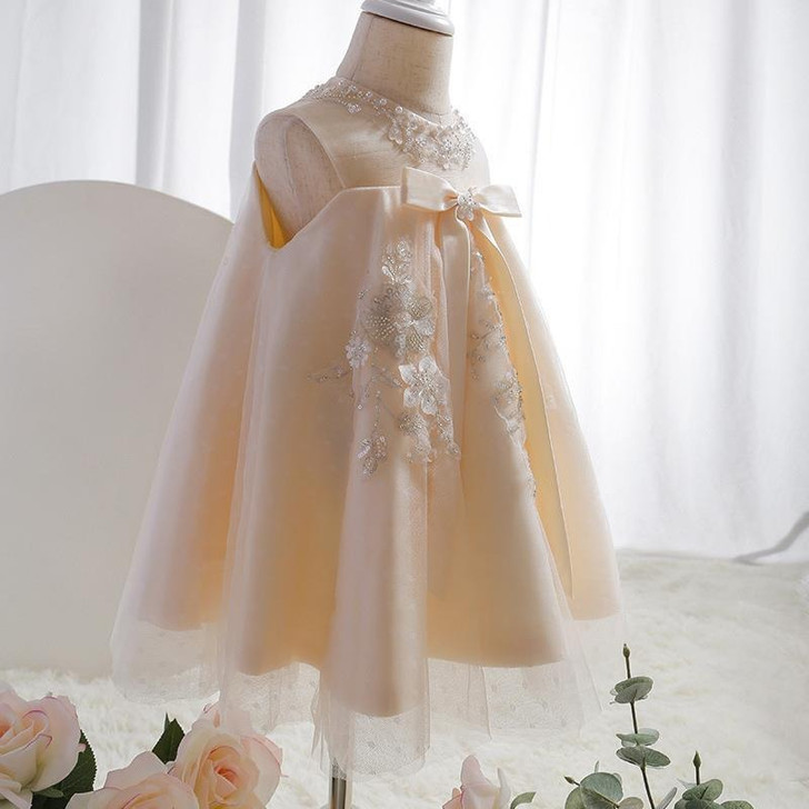OONA Embroider Pearl Princess Dress Sleeveless Fluffy Gauze