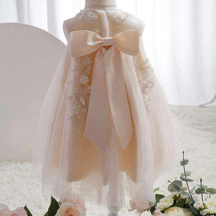 OONA Embroider Pearl Princess Dress Sleeveless Fluffy Gauze