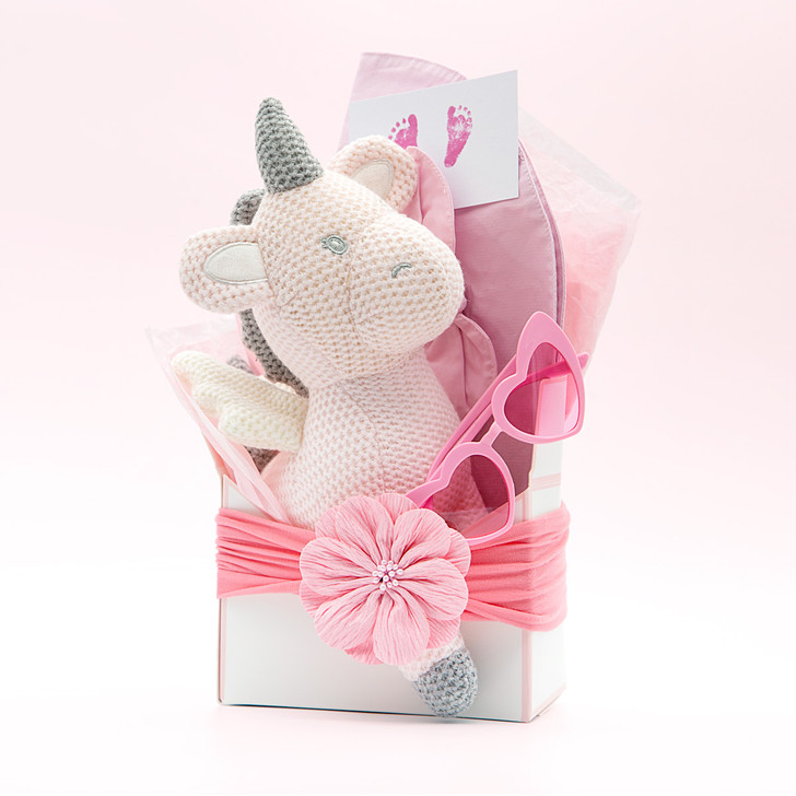 Pink Baby Girl 4 Pcs Angel Horse Gift Set