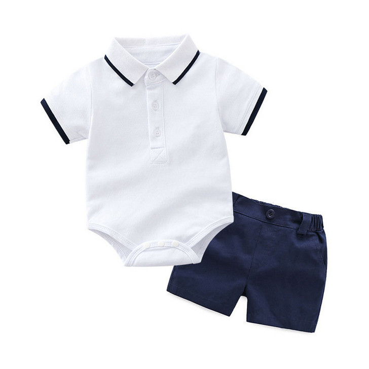 Baby Boy Polo Shirt Romper Suit with Hats, Shoes & Socks