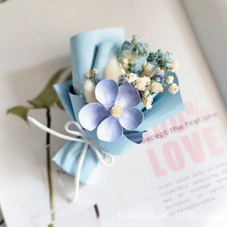 Mini Dried Real Blue Butterfly Flower Small Bouquet