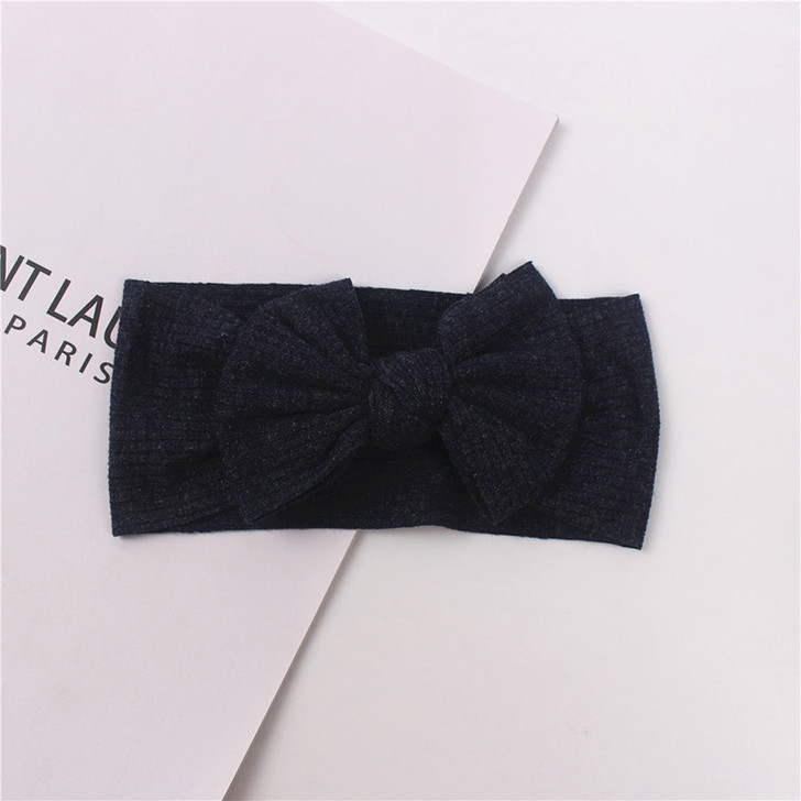 Generic Baby Top Knot Bow Headband, black fabric headband with a large bow on the front.