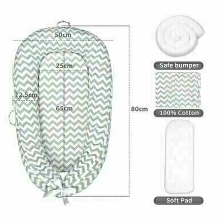 Baby Portable Plain Pink Lounger Nest Bed