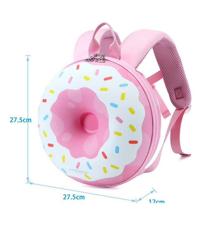 Generic Backpack Preschool Donut Series, pink round backpack with donut design, suitable for preschool children.