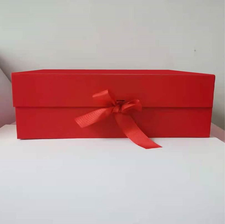 Folding Red Gift Box with Satin Ribbon