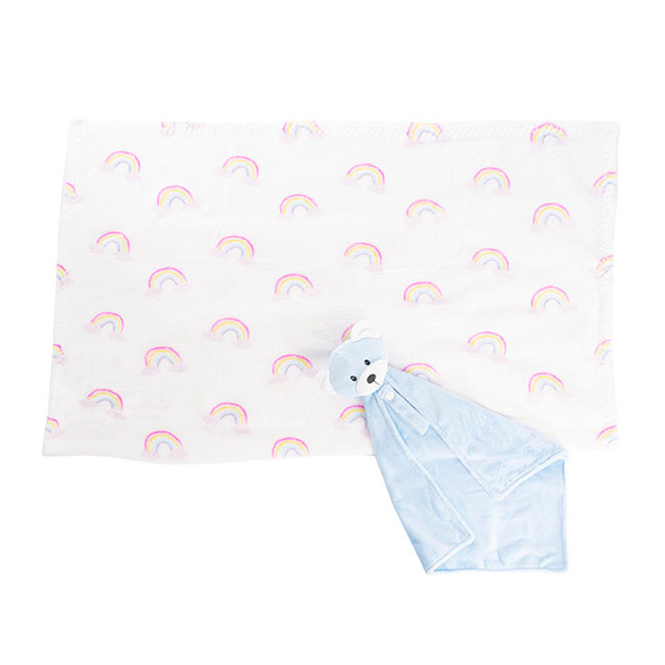 Baby Gift Box Bear Comforter And Blanket Baby Blue