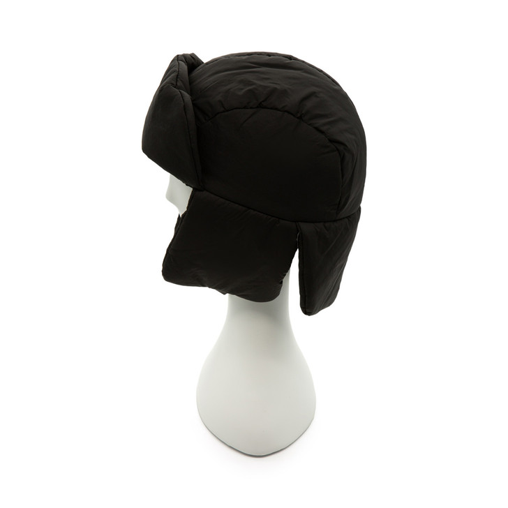 Generic Trapper Hat, black insulated winter trapper hat with ear flaps for warmth and protection.