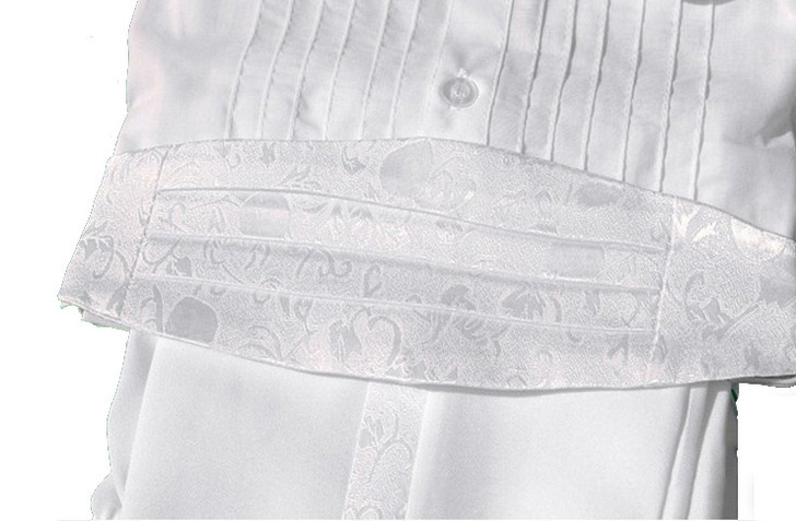OONA Off White Tuxedo Suit Bow Tie, stylish off white bow tie attached to a tuxedo suit.