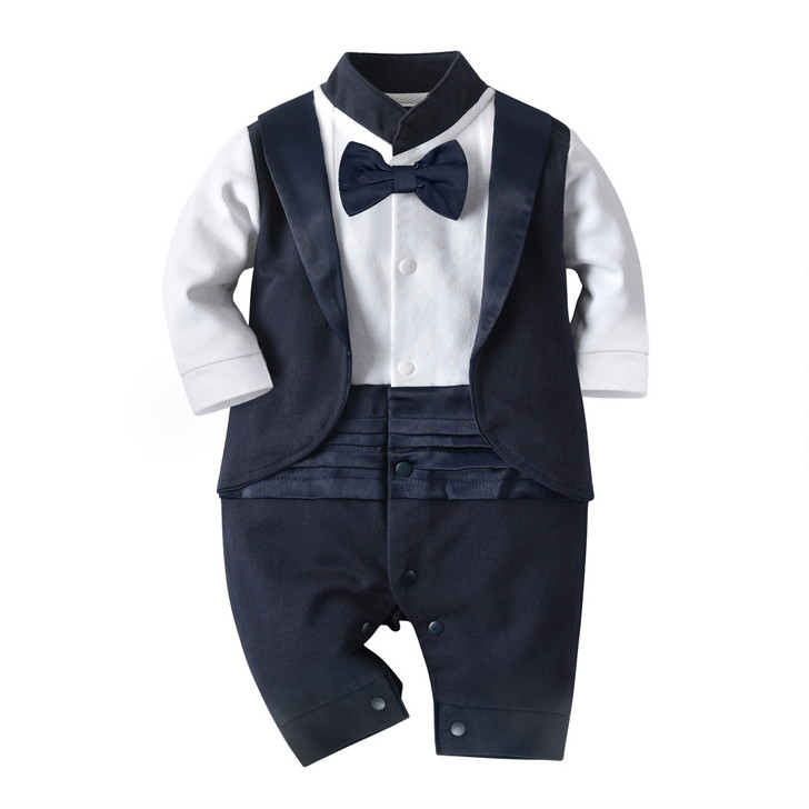 Baby Black Vest Suit Bow Tie For Baby Boys Formal Tuxedo