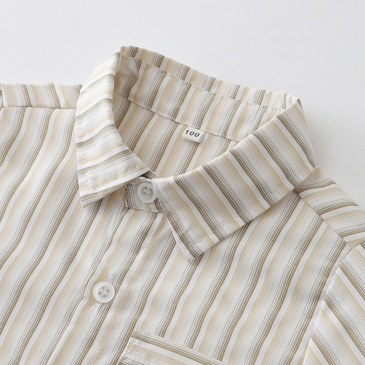 Toddler Three Pieces Set Boys Striped Shirt Bow and Suspender Set Semi-Formal Kids Suspender Short |OONA Kids