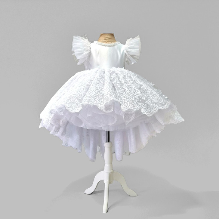 Sophia White Lace Christening Dress Image front