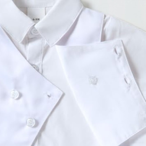 Minnie Me Little Lucas Christening Suit, white formal baby outfit with detailed buttons and embroidered logo.