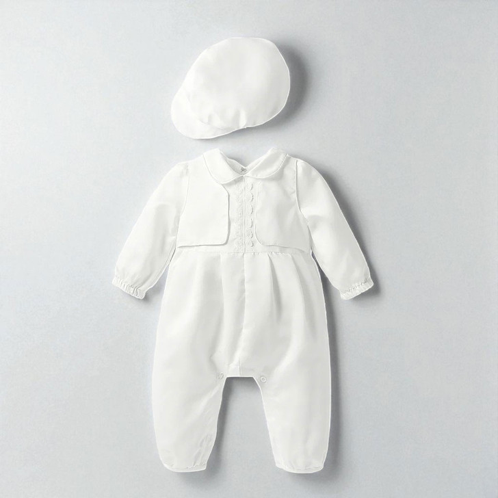 Jettson White Romper With Hat