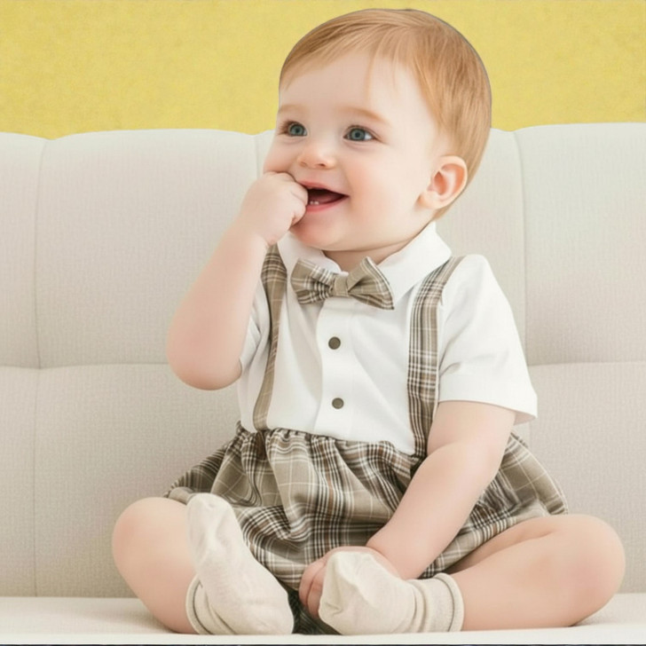 Plaid Overall Set for Infant & Toddler Comfort