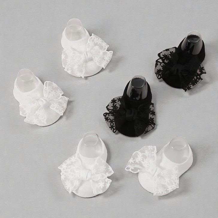 Lace Bow Knit Socks & Headband Set