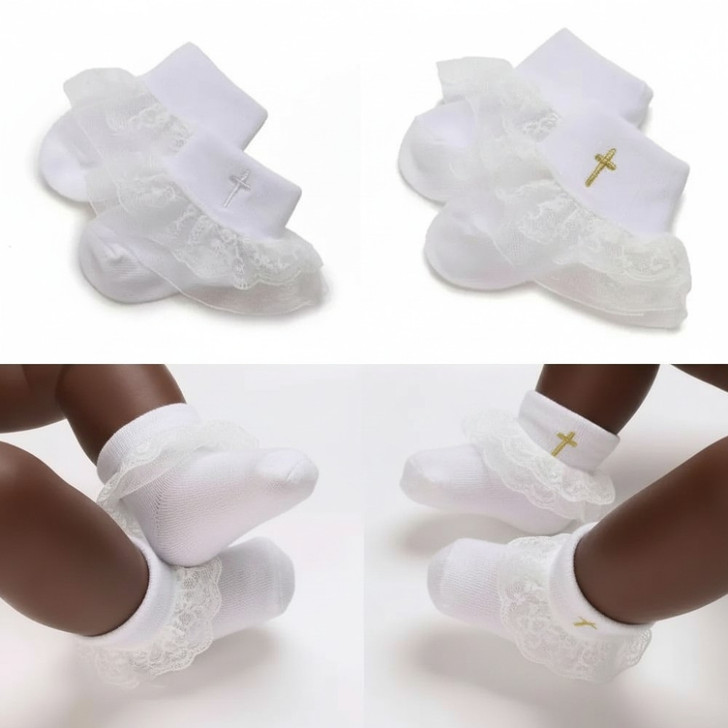 Cotton Lace Socks for Baptism