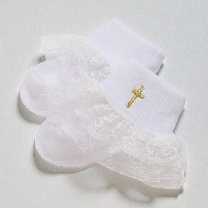 Cotton Lace Socks for Baptism