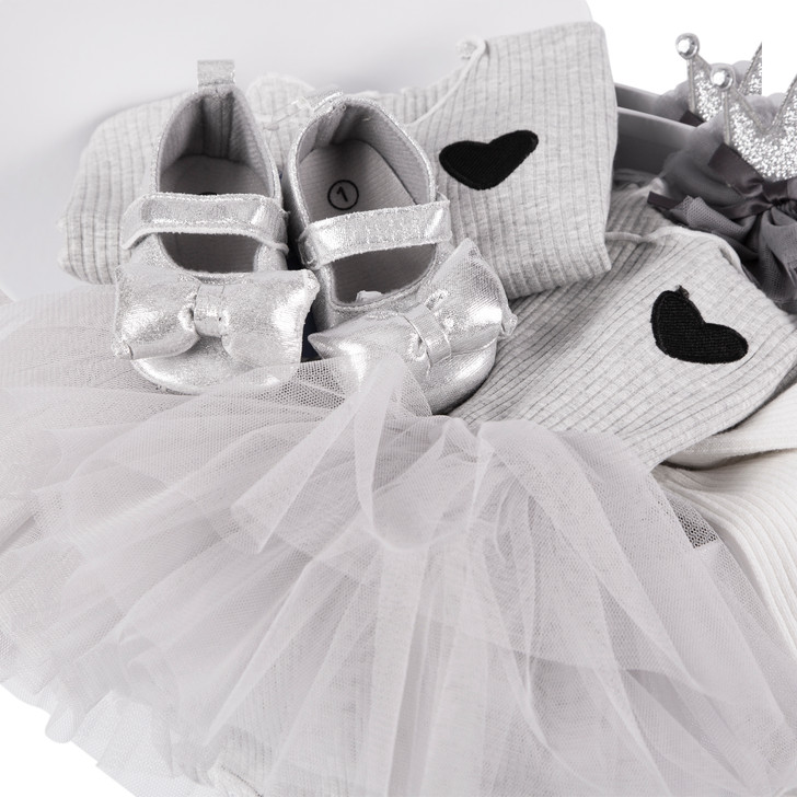 Little Princess Grey Dress Set Hamper SetGift Box
