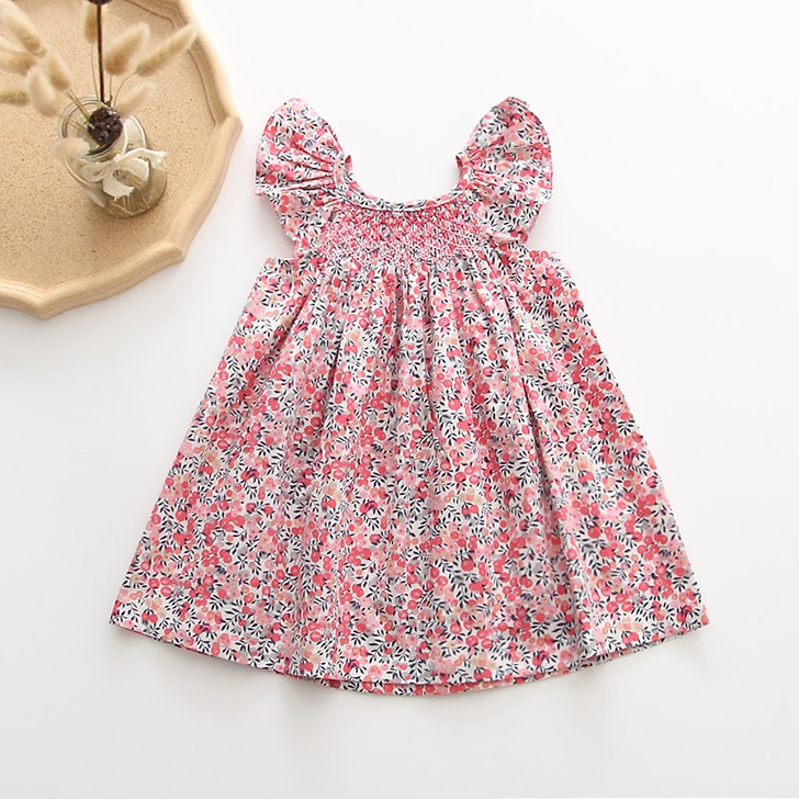 Girl Dress Floral Cotton Summer Linen Clothings