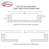 Hurricane Large Deep Profile Dovetail Jaws for the HTC100 Chuck, B Stock