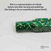 Legacy, Premium Resin Project Blank, Green with Gold Flakes, 1  1/2" x 1  1/2" x 19" Long