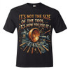 "It's Not The Size Of The Tool" Men's Unisex Classic Fit Black T-Shirt, Choose Your Size