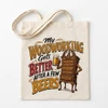 "My Woodworking Gets Better After A Few Beers" V1 Canvas Tote Bag