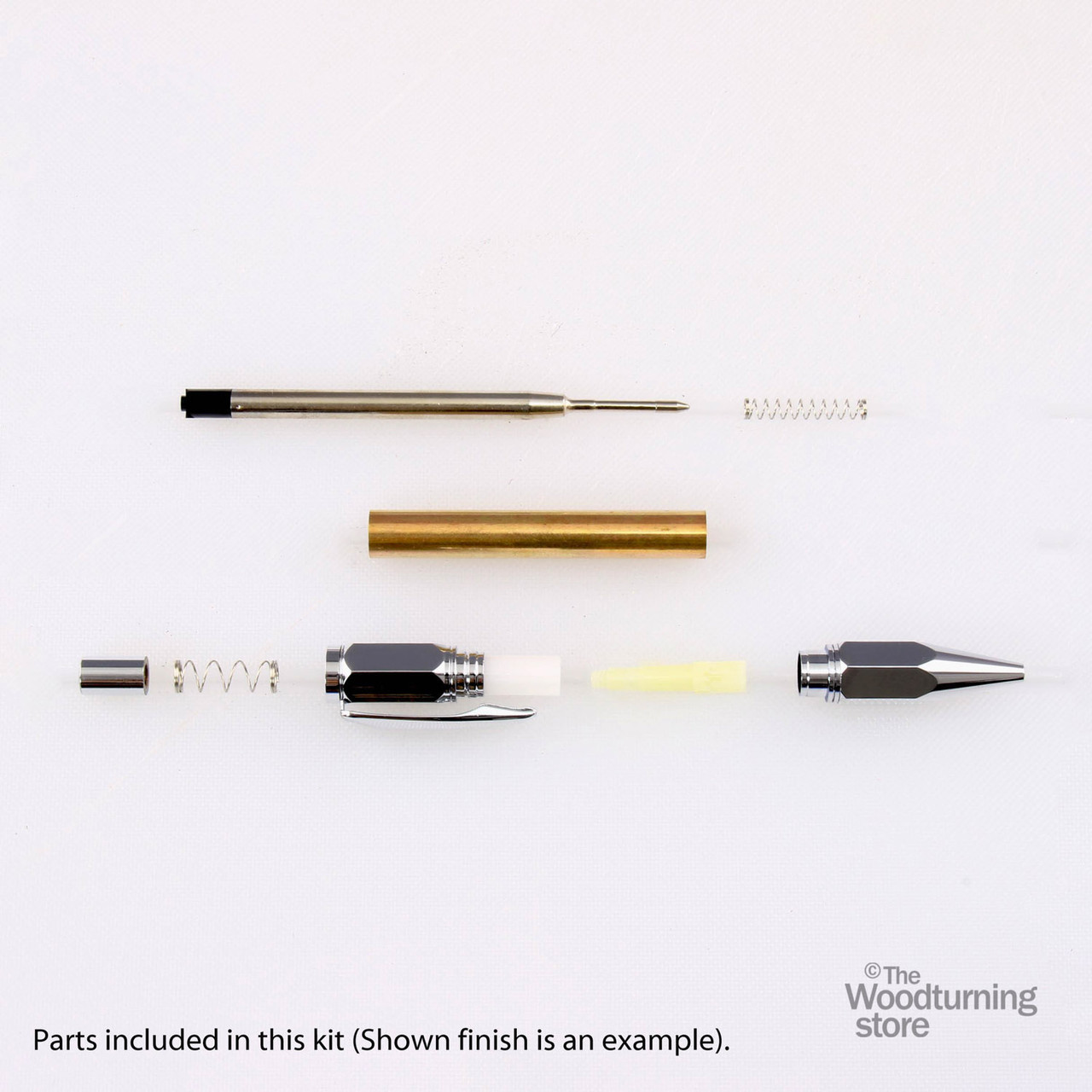 Legacy, Hexagonal Click Pen Kit, Chrome - The Woodturning Store