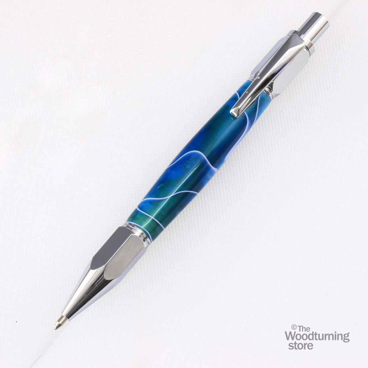 Legacy, Hexagonal Click Pen Kit, Chrome - The Woodturning Store